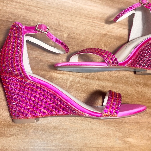 Betsey Johnson Gem Embellished Wedge Heels - Picture 3 of 11